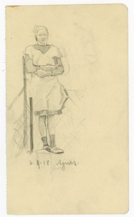 Uli Huber - Bäuerin (Agnes) - Zeichnung - 1918