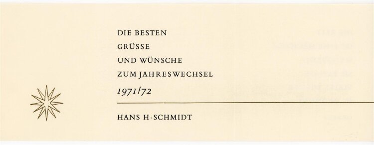 Uli Huber - Neujahresgruß 1971/72 - Grußkarte - 1971/72