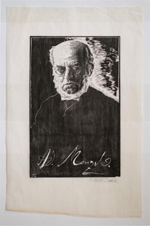 J. Fritz Zalisz - Porträt Adolph von Menzel -...