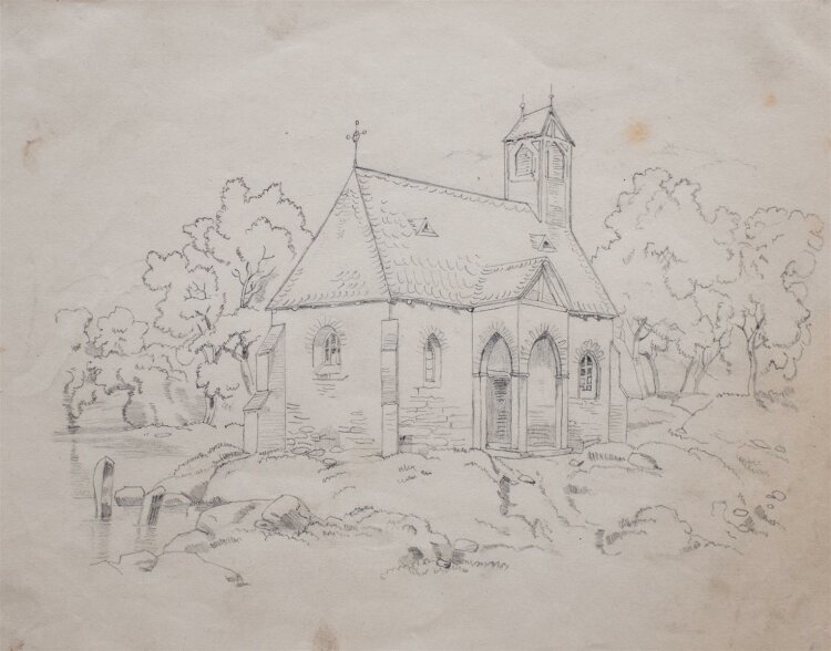 Unbekannt - Kirche - Bleistiftzeichnung - o. J.