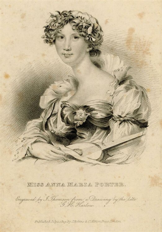 unbekannt - Portrait Anna Maria Porter - Stahlstich - o.J.