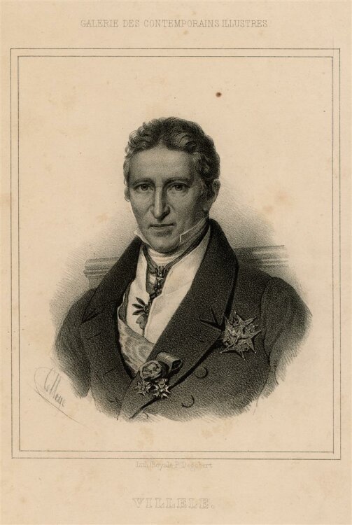 unbekannt - Portrait Jean-Baptiste de Villèle - Lithografie - o.J.