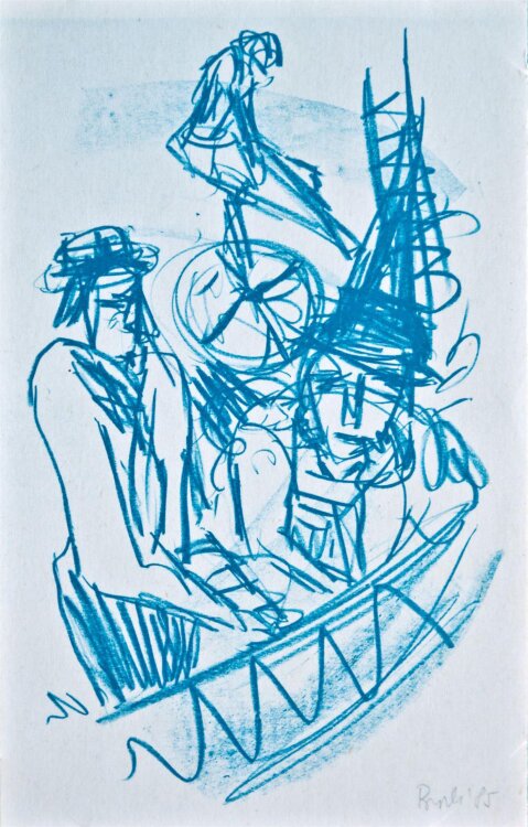 Regina Buch - Zirkusszene, Artisten - Algraphie - 1985