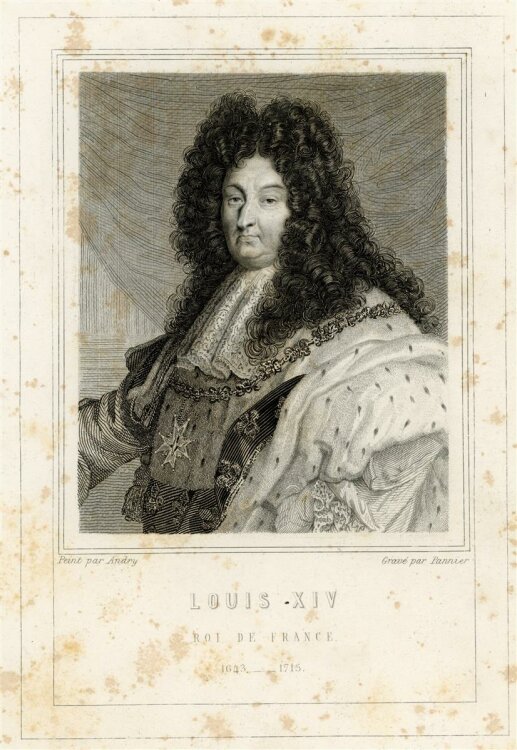 unbekannt - Portrait Ludwig XIV. - Stahlstich - o.J.