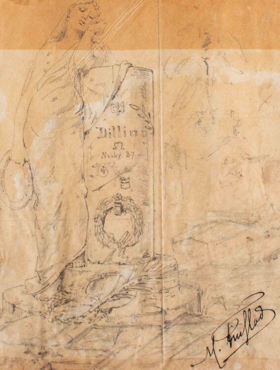 Unbekannt - Studie(Nora) - Bleistiftzeichnung - 1887