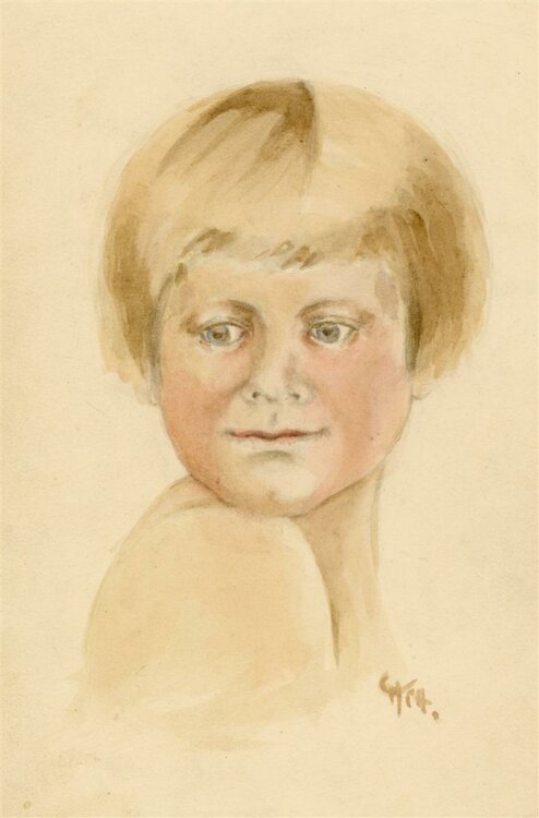 Witt Pfeiffer - Portrait eines Mädchens - Aquarell -...