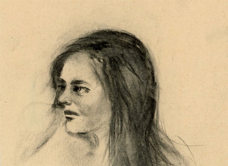 Witt Pfeiffer - Portrait einer Frau - Kohlezeichnung - o.J.
