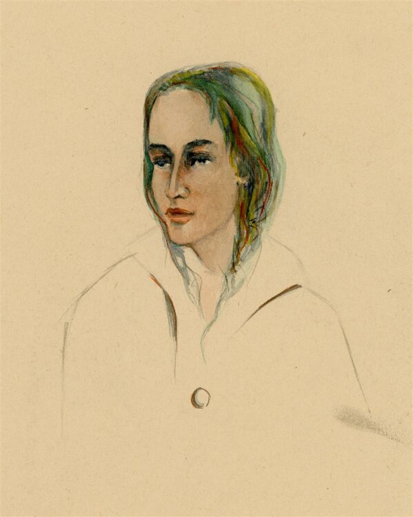 Witt Pfeiffer - Portrait einer jungen Frau - Aquarell - o.J.