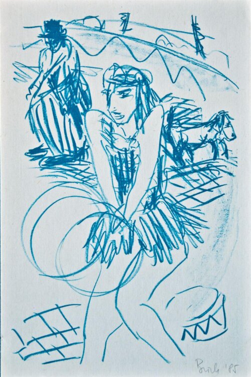 Regina Buch - Zirkusszene, Artisten - Algraphie - 1985