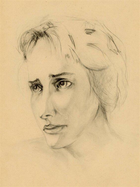 Witt Pfeiffer - Portrait einer Frau - Zeichnung - 1955