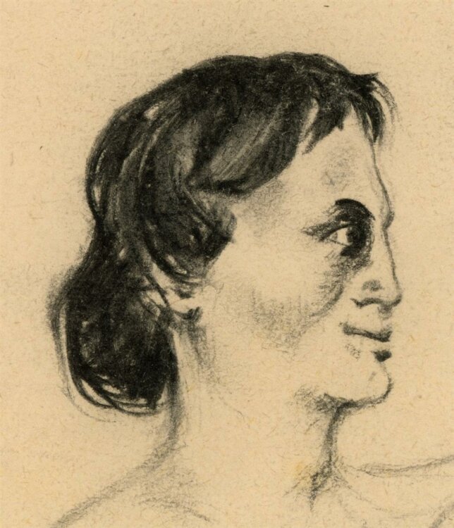 Witt Pfeiffer - Portrait einer Frau - Kohlezeichnung - o.J.