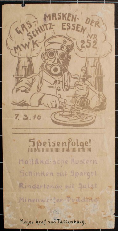 Graf von Tattenbach (Bayern) - Spendenessen - Menükarte - 07.06.1916