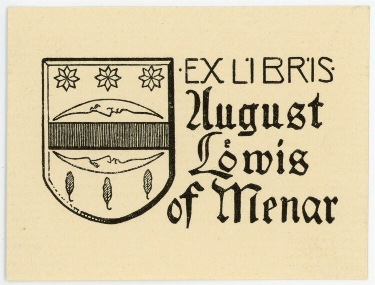 unbekannt - Exlibris von August Loewis of Menar -...
