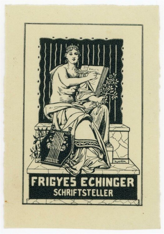 W. Meitzer - Exlibris von Frigyes Echinger - Holzschnitt...