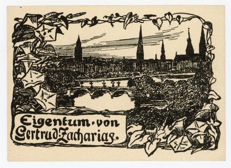 unbekannt - Exlibris von Gertrud Zacharias - Holzstich -...