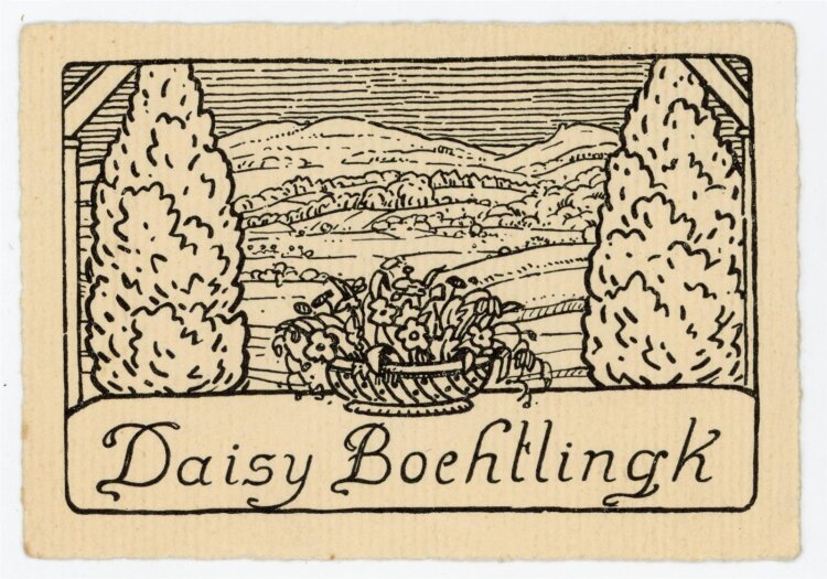 unbekannt - Exlibris von Daisy Boehtlingk - Holzschnitt - o.J.