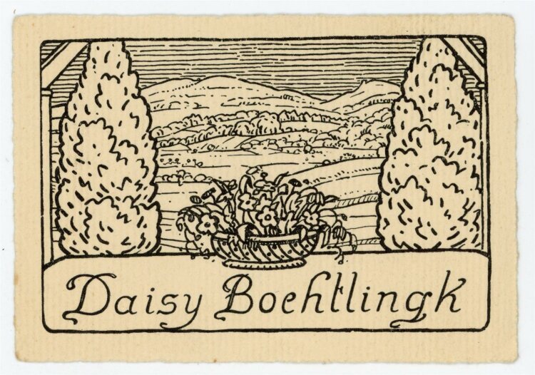 unbekannt - Exlibris von Daisy Boehtlingk - Holzschnitt -...