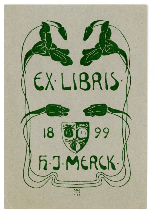 unbekannt - Exlibris von H. J. Merck - Holzschnitt - 1899