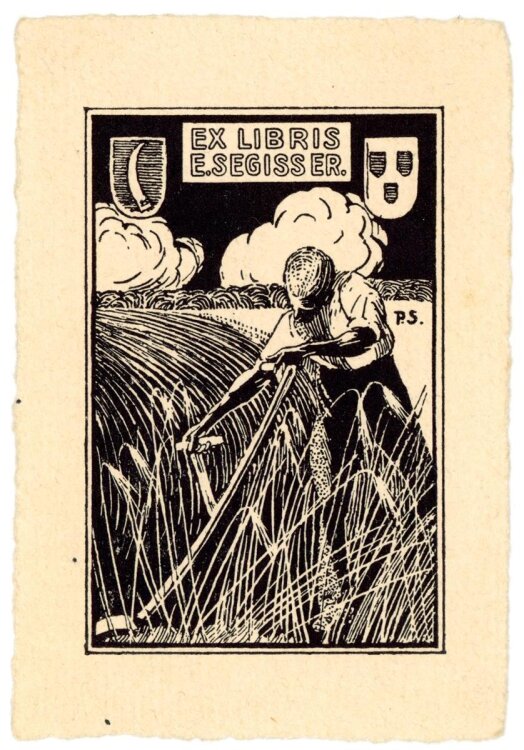 unbekannt - Exlibris von E. Segisser - Holzschnitt - o.J.