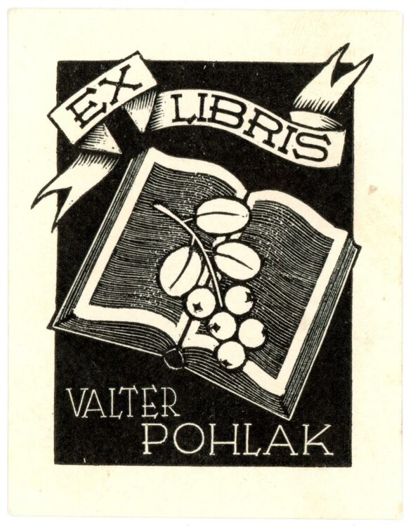 unbekannt - Exlibris von Valter Pohlak - Holzstich - o.J.
