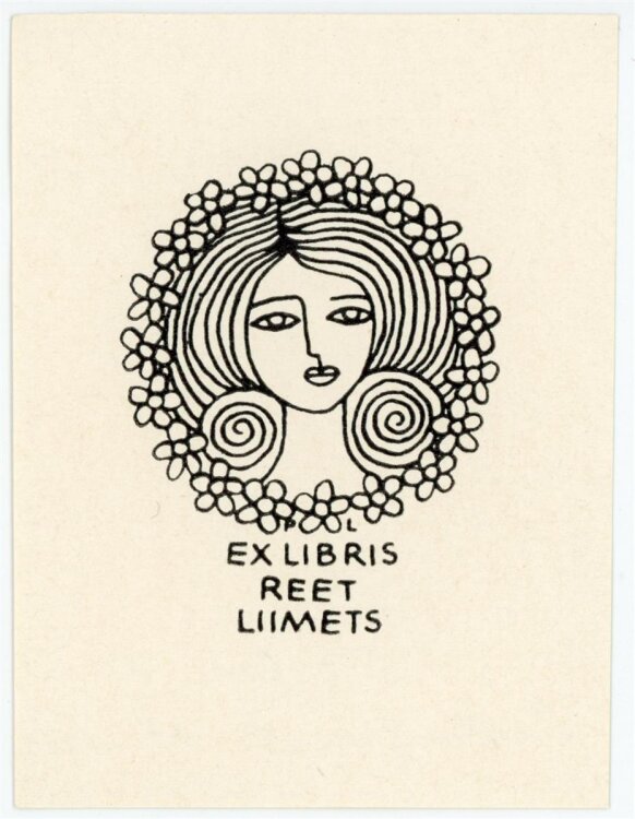 Peeter Luxats - Exlibris von Reet Liimets - Holzschnitt -...