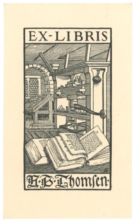 unbekannt - Exlibris von A. D. Thomsen - Holzstich - 1911