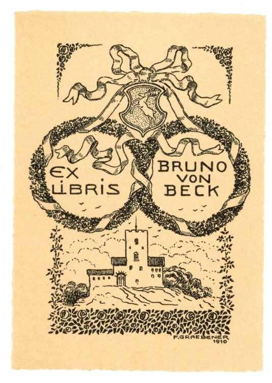 P. Graebener - Exlibris von Bruno von Beck - Druckgrafik...