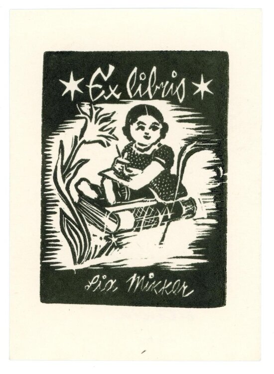 unbekannt - Exlibris von Lia Mikker - Holzschnitt - 1951