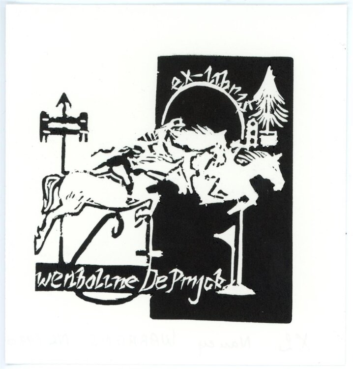 unbekannt - Exlibris von Wenboline De Pmjok - Holzschnitt...