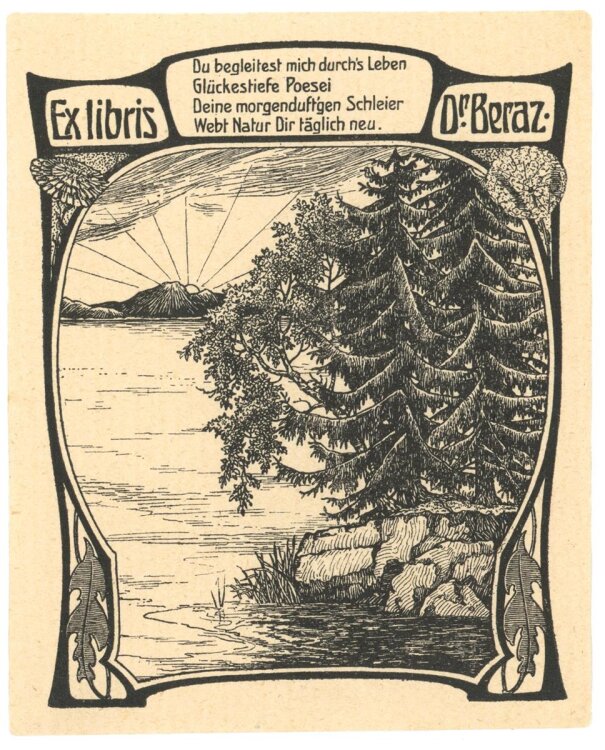 unbekannt - Exlibris von Dr. Beraz - Druckgrafik - o.J.