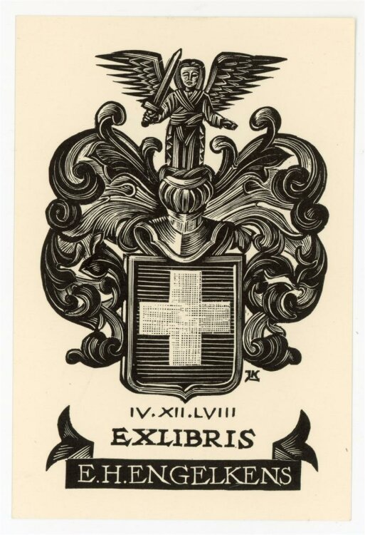 unbekannt - Exlibris von E. H. Engelkens - Holzschnitt -...