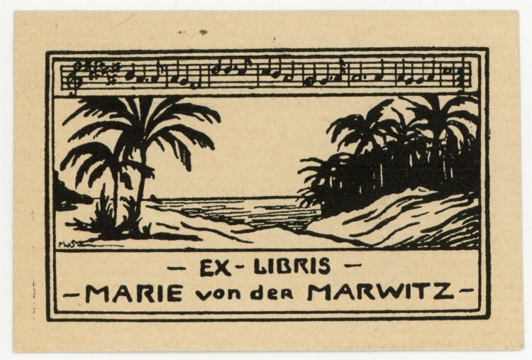 unbekannt - Exlibris von Marie von der Marwitz -...