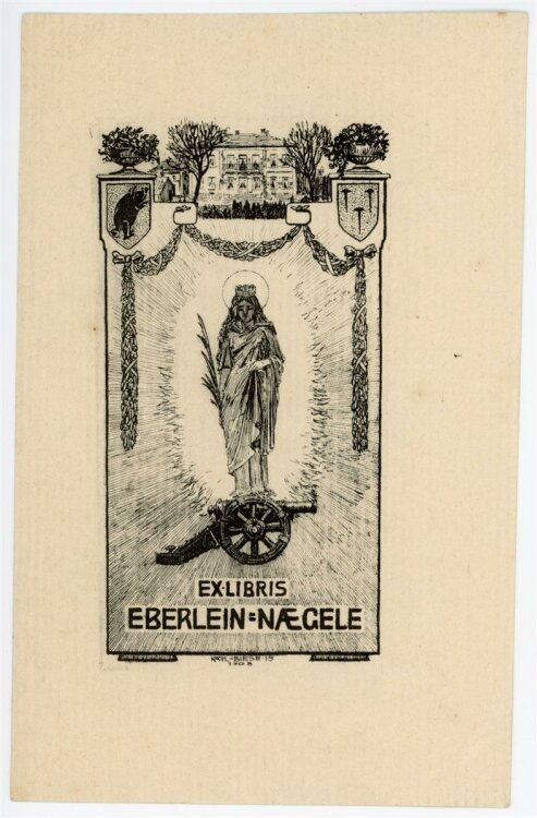 unbekannt - Exlibris von Eberlin Naegele - Radierung - o.J.