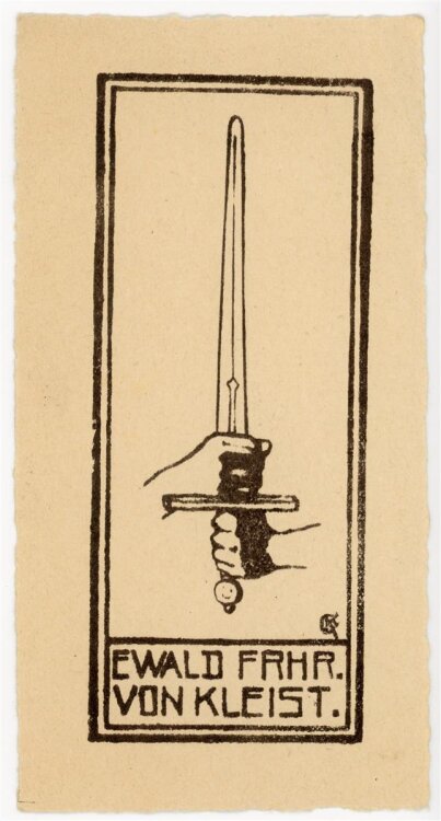 Gustav Kampmann ? - Exlibris von Ewald Frhr. von Kleist - Holzschnitt - o.J.
