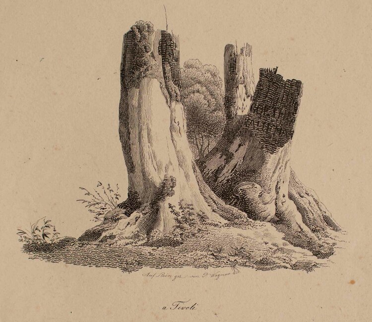 Johann Peter Wagner - Tivoli (nach Karl Lindemann-Frommel?) - Lithografie - 1821