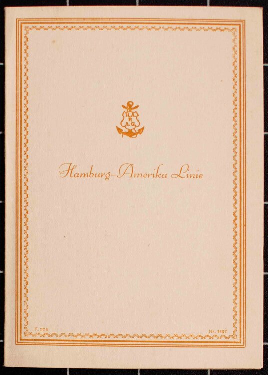 Motorschiff General Osorio (Hapag) - Abendessen - Menükarte - 18.09.1931