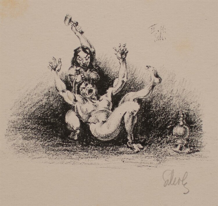 Georg Scholz - Tod des Sisara - Lithografie - 1914