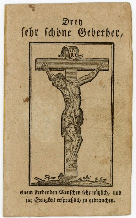 unbekannt - Andachtsbild - Drey sehr schöne Gebether - Holzschnitt - um 1850