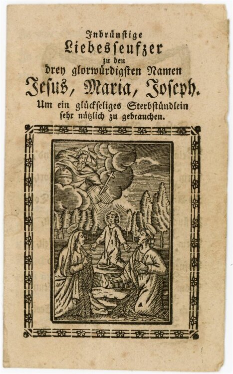 unbekannt - Andachtsbild - Jesus, Maria, Joseph -...