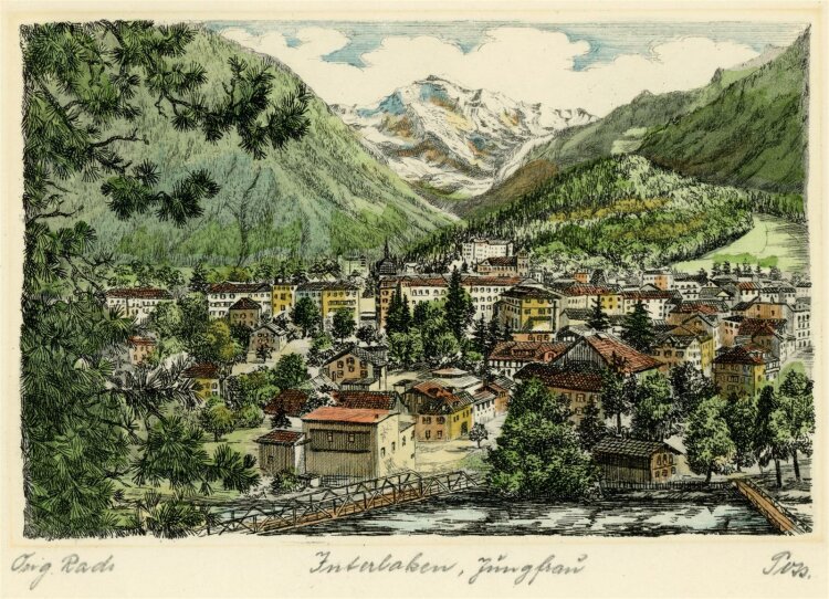 unbekannt - Interlaken, Jungfraujoch - Kupferstich - o.J.