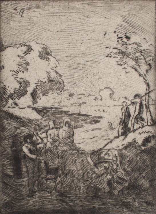 Albert Haueisen - Heimkehr vom Feld - Radierung - o.J.