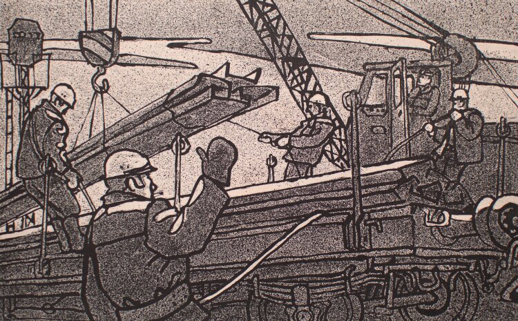 Manfred Butzmann - Arbeiter - Ätzradierung - o.J.