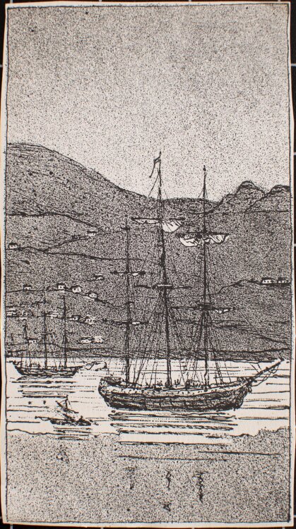 Manfred Butzmann - Segelschiffe vor Küste - Ätzradierung - o.J.