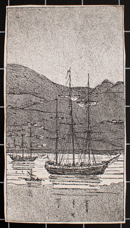 Manfred Butzmann - Segelschiffe vor Küste - Ätzradierung - o.J.