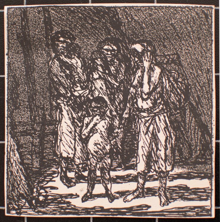 Manfred Butzmann - Figurengruppe (Südamerika) - Ätzradierung - o.J.
