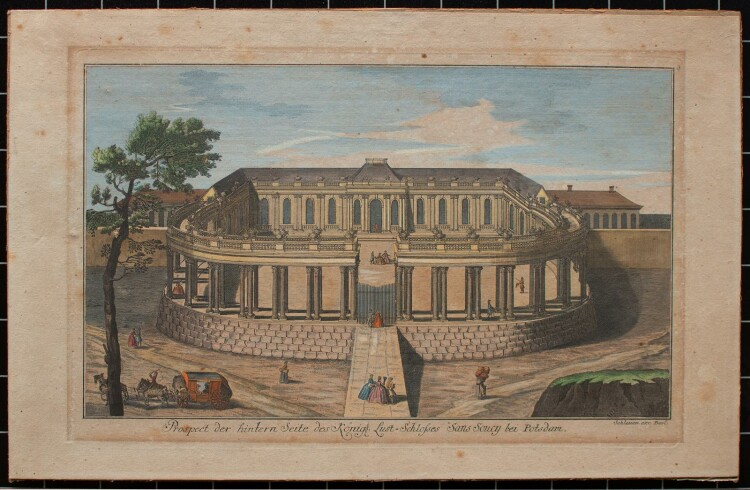 Johann David Schleuen - Lustschloss Sanssouci b. Potsdam - Kupferstich - um 1780