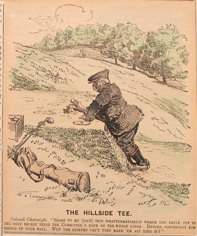 Townsend - The Hillside Tee/Tee auf dem Hügel beim Golf - Lithografie - 1908
