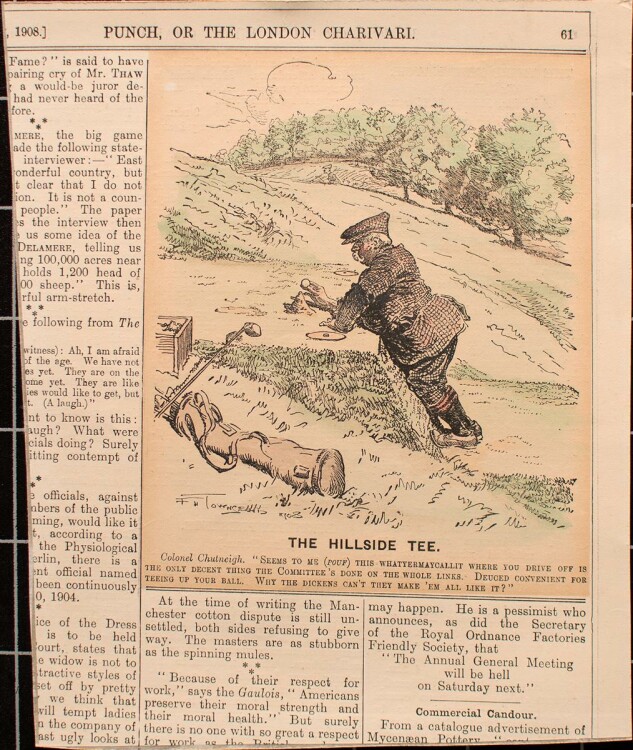 Townsend - The Hillside Tee/Tee auf dem Hügel beim Golf - Lithografie - 1908