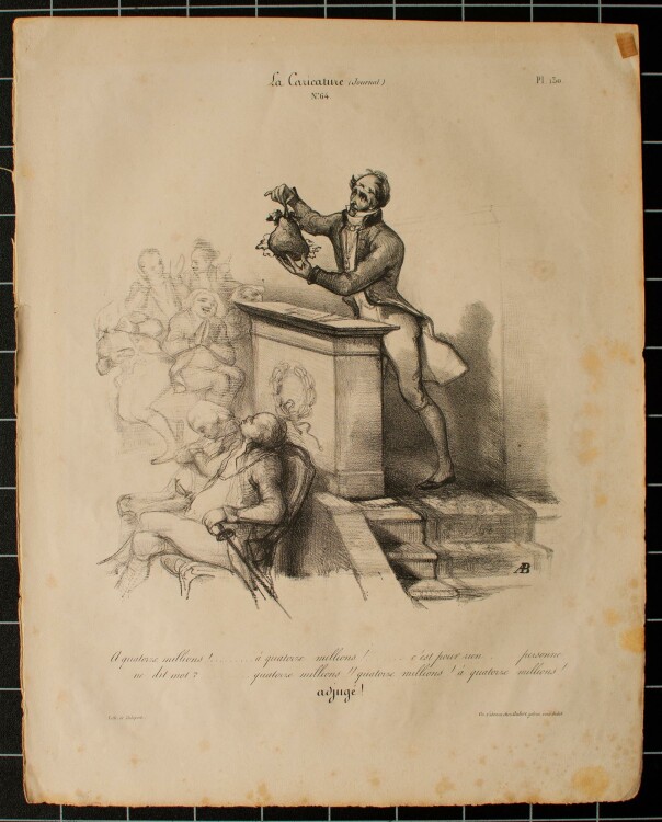 Pierre Michel Delaporte - Adjugé (Zuschlag/Auktion), Karikatur - Lithografie