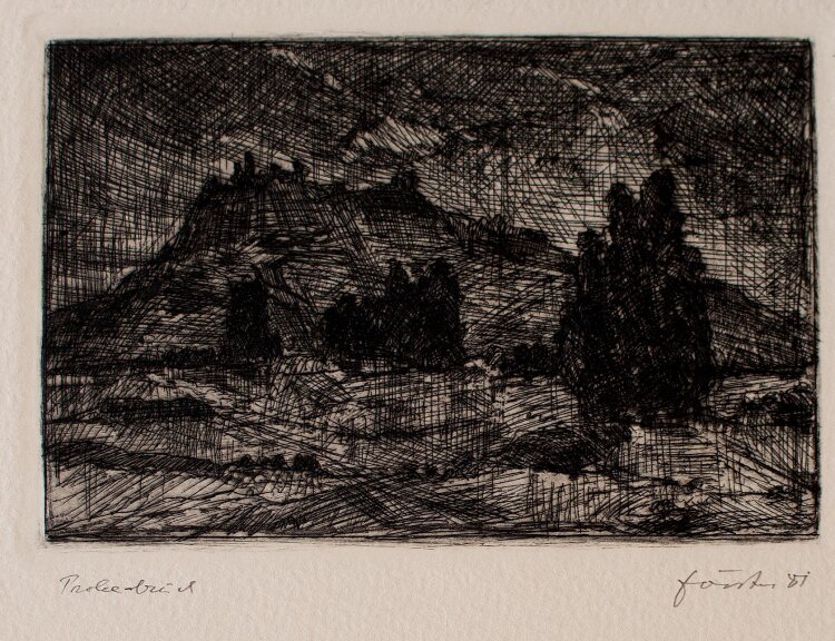 Wieland Förster - Landschaft bei Dresden - Radierung - 1981